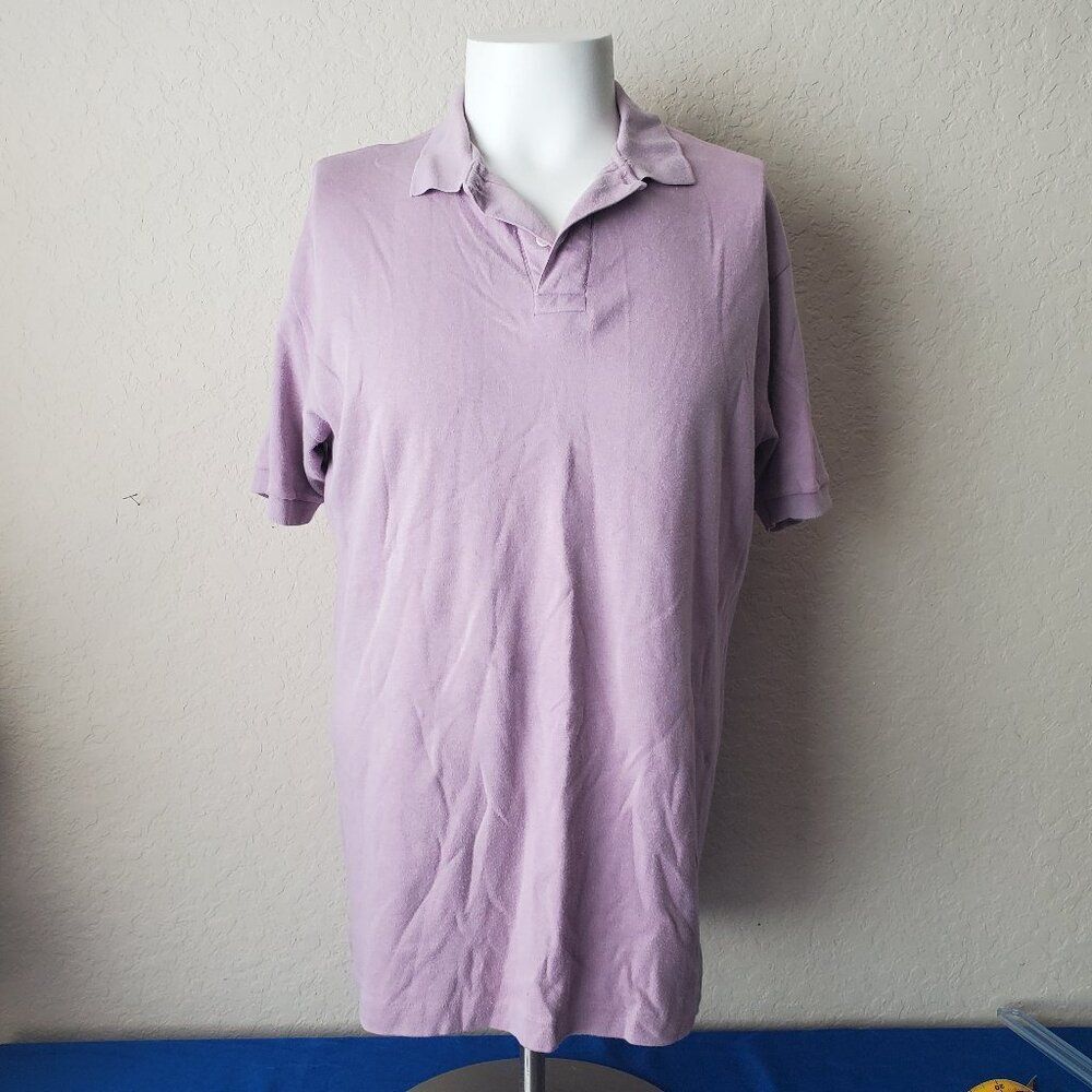 VTG Lord Jeff Lavender Polo Shirt XL Made in USA Fine Cotton Dillard's Collab